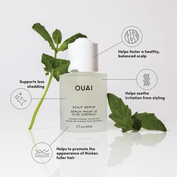 OUAI Scalp Serum - Balancing and Hydrating Serum with Red Clover Extract, Siberian Ginseng and Peptides for Thicker and Fuller-Looking Hair - Paraben, Phthalate and Sulfate Free Scalp Care (2 Fl Oz) - Image 2