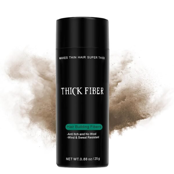 THICK FIBER Hair Building Fibers for Bald Spots & Thinning Hair (LIGHT BROWN) - 25g Bottle - Conceals Hair Loss in Seconds - Hair Fibers for Men & Women - Image 2