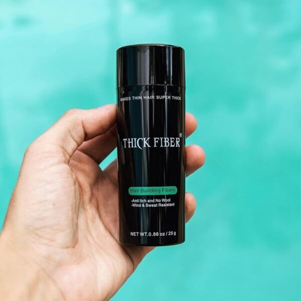 THICK FIBER Hair Building Fibers for Bald Spots & Thinning Hair (LIGHT BROWN) - 25g Bottle - Conceals Hair Loss in Seconds - Hair Fibers for Men & Women
