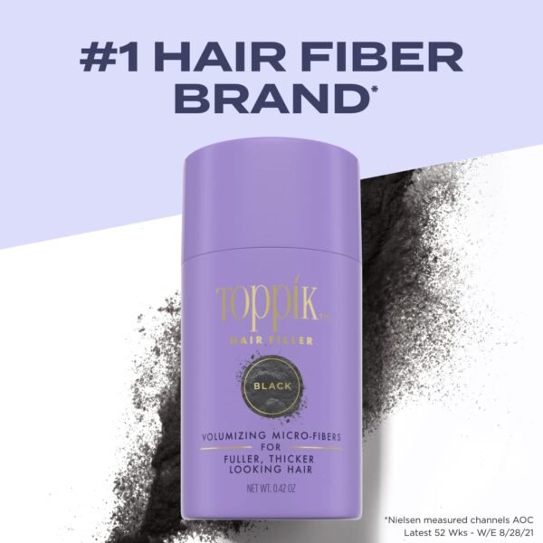 Keratin Hair Fiber Powder 12g - Hair Thickener for Women, Camoflauge Roots, Fills Hairline Gaps For Fuller Hair - Dark Brown - Image 2