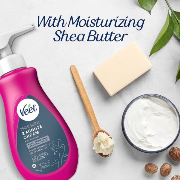 Professional 2 Minute Hair Removal Cream For All Skin Types with Shea Butter - Image 3