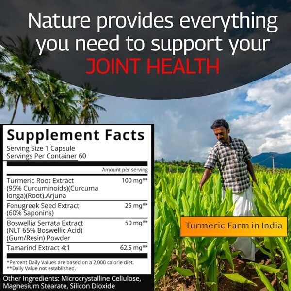 Joint Support Supplement | Turmeric Extract, Tamarind Seeds Extract, Boswellia Extract, - Image 5